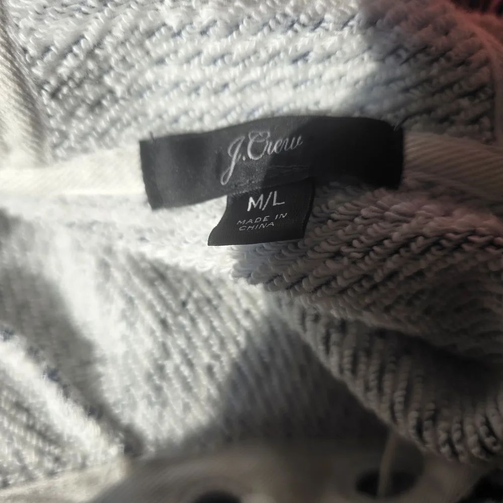J. Crew Light Gray and White Textured Poncho M/L 1452